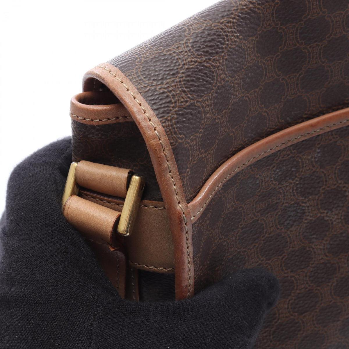 セリーヌ マカダム ショルダーバッグ ブラウン系 ベージュ系 バッグ CELINE
