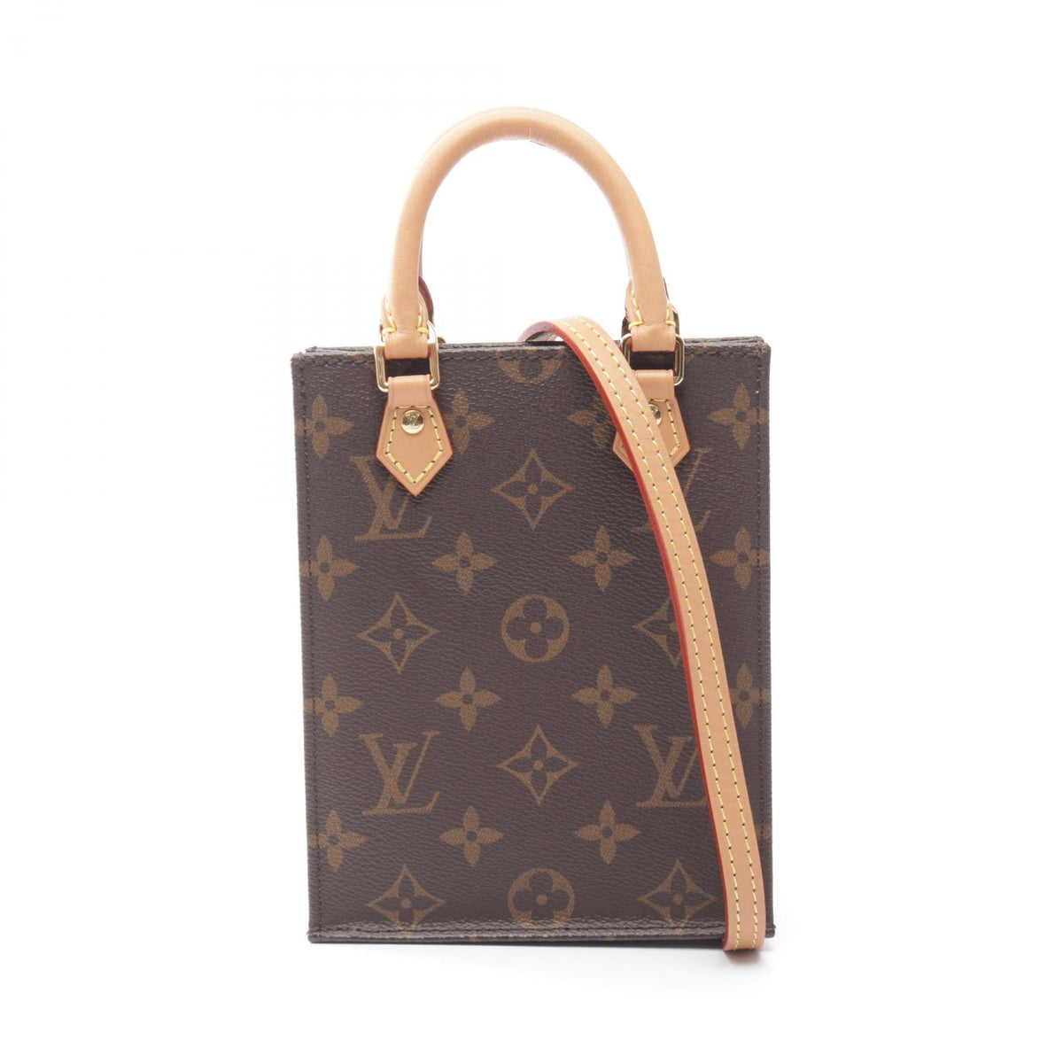 ルイ・ヴィトン プティット サックプラ モノグラム 2WAY ハンドバッグ ブラウン系 バッグ LOUIS VUITTON