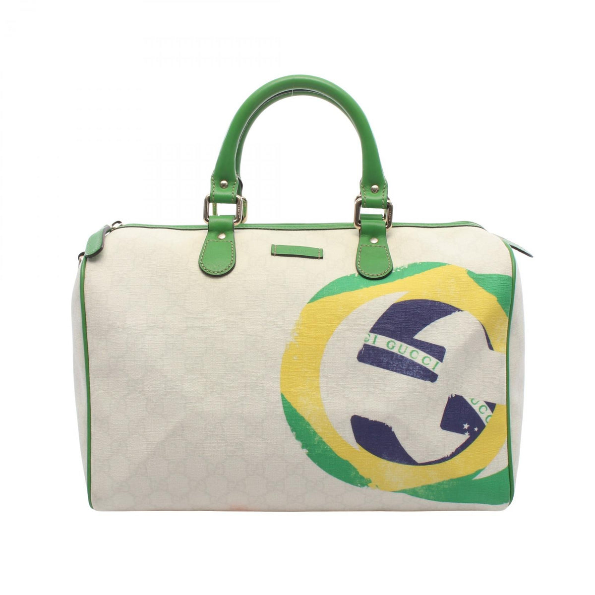 グッチ GGフラッグ ブラジル トートバッグ ホワイト系 グリーン系 マルチカラー バッグ GUCCI