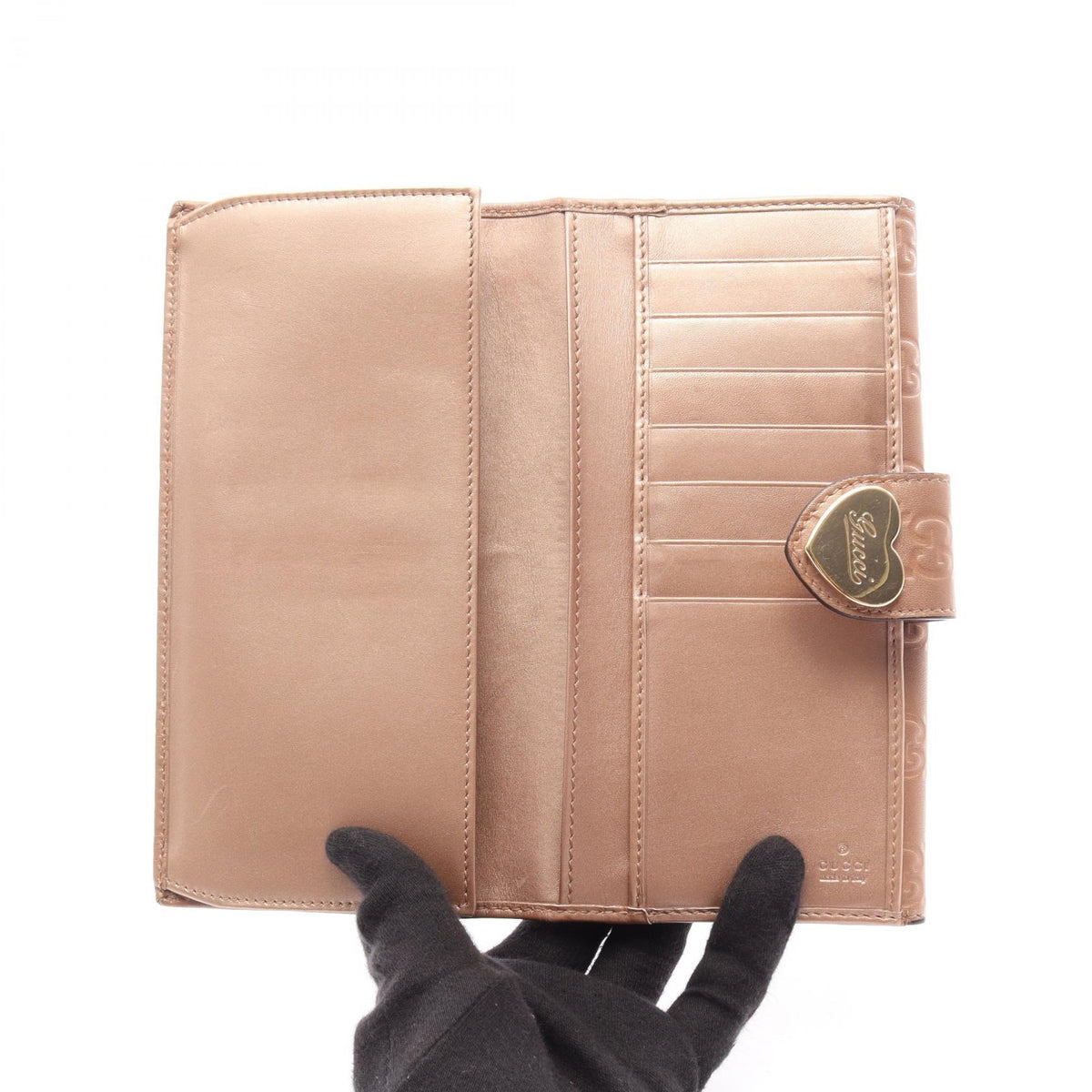 グッチ グッチシマ ラブリーハート 二つ折り長財布 ピンク系 財布・小物 GUCCI