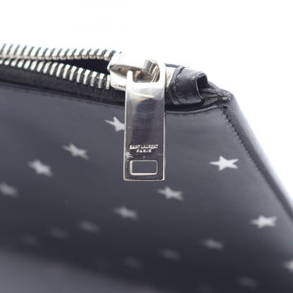 サンローランパリ ミニジップタブレットスリーブ スター セカンドバッグ クラッチバッグ ブラック系 シルバー系 バッグ SAINT LAURENT PARIS