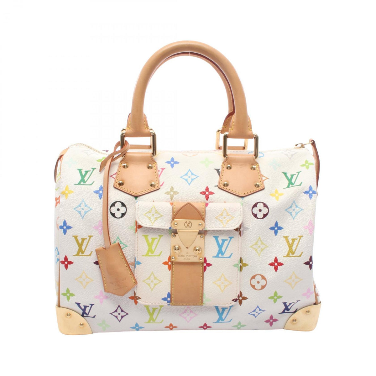ルイ・ヴィトン スピーディ30 モノグラムマルチカラー ブロン ハンドバッグ ホワイト系 バッグ LOUIS VUITTON