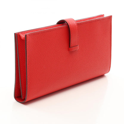 エルメス ベアンスフレ ルージュトマト 二つ折り長財布 レッド系 ヴォーエプソン 財布・小物 HERMES