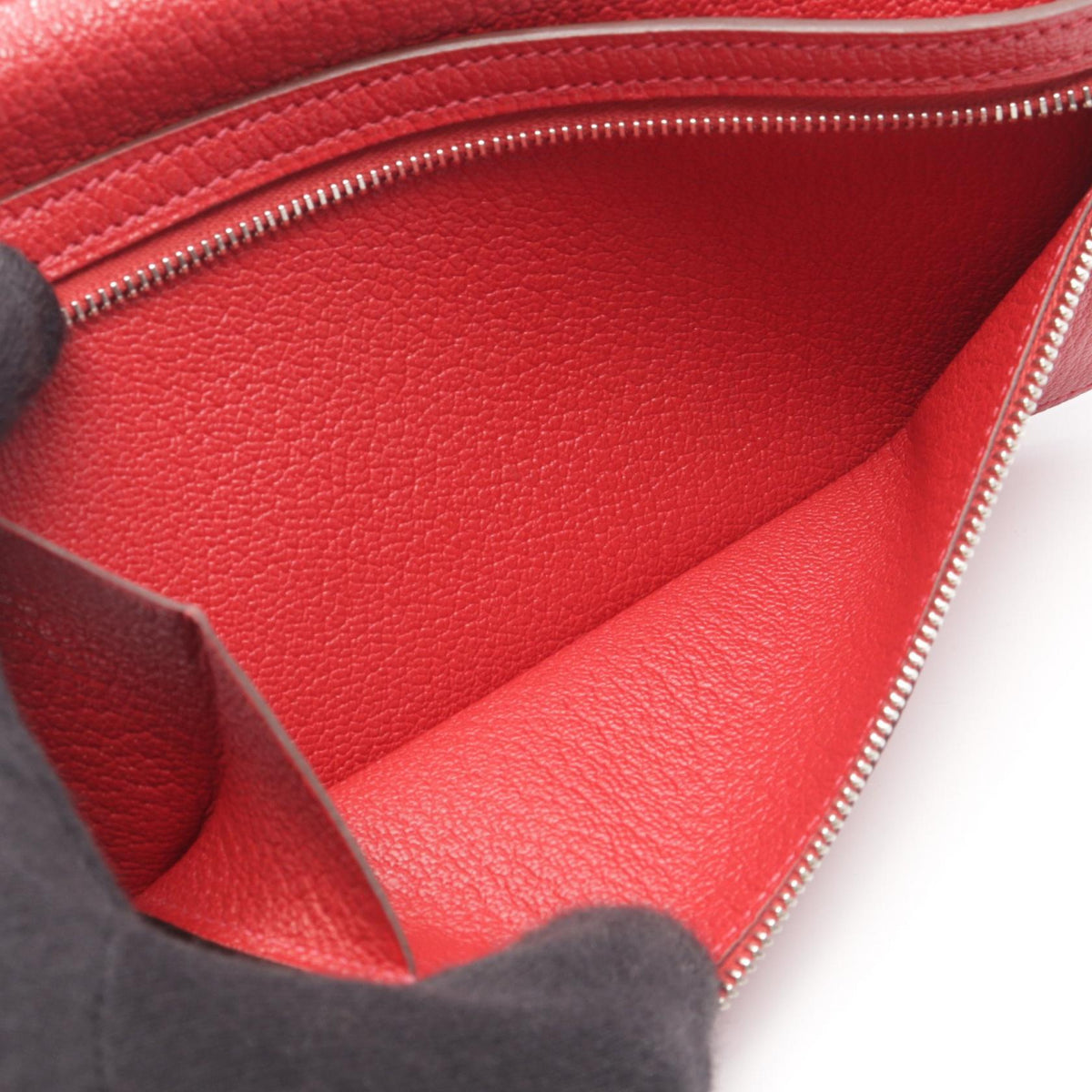 エルメス ベアンスフレ ルージュカザック 二つ折り長財布 レッド系 シェーブル 財布・小物 HERMES