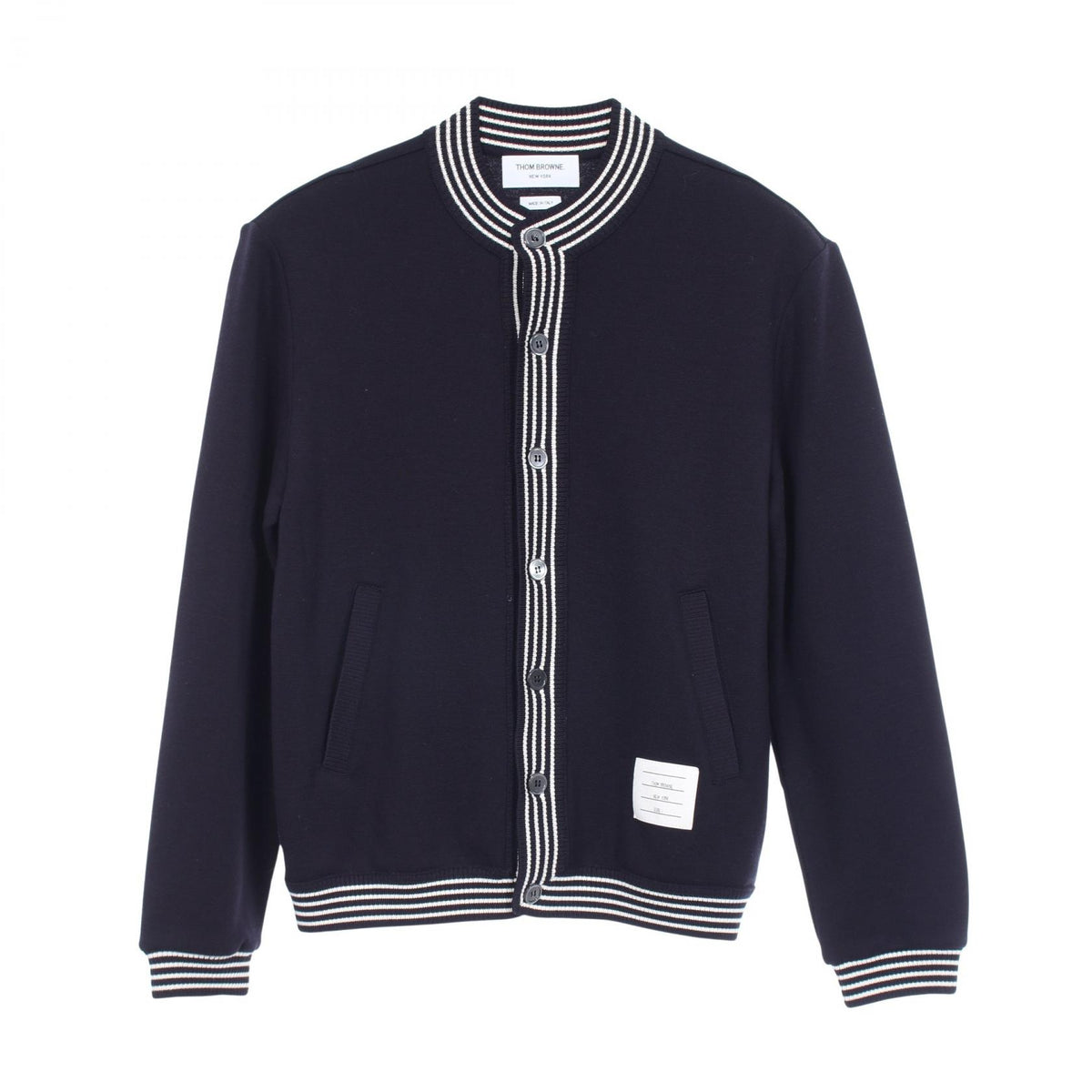 トムブラウン RWBタブ ストライプ カーディガン ネイビー系 ホワイト系 トップス THOM BROWNE