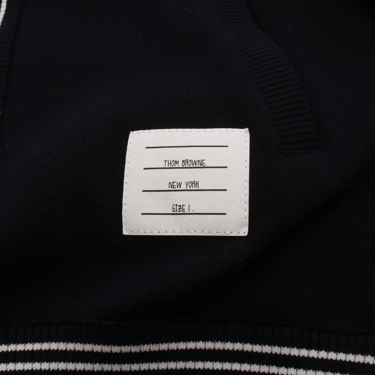 トムブラウン RWBタブ ストライプ カーディガン ネイビー系 ホワイト系 トップス THOM BROWNE