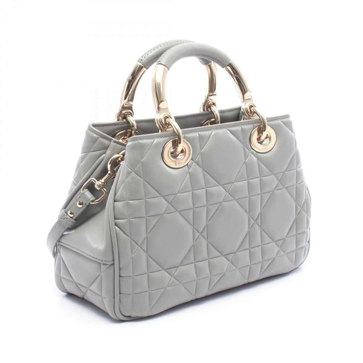 ディオール レディ 95.22 スモール カナージュ 2WAY ハンドバッグ グレー系 バッグ DIOR