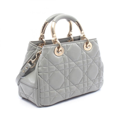 ディオール レディ 95.22 スモール カナージュ 2WAY ハンドバッグ グレー系 バッグ DIOR