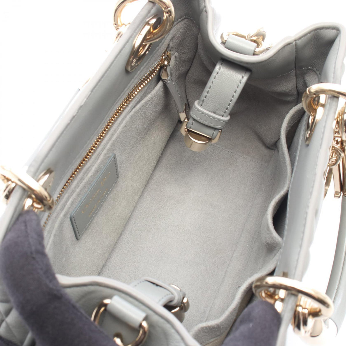 ディオール レディ 95.22 スモール カナージュ 2WAY ハンドバッグ グレー系 バッグ DIOR
