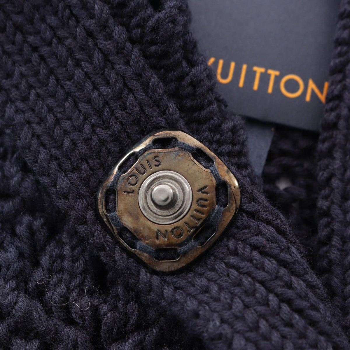 ルイ・ヴィトン クロシェニット クロップド カーディガン ネイビー系 トップス LOUIS VUITTON