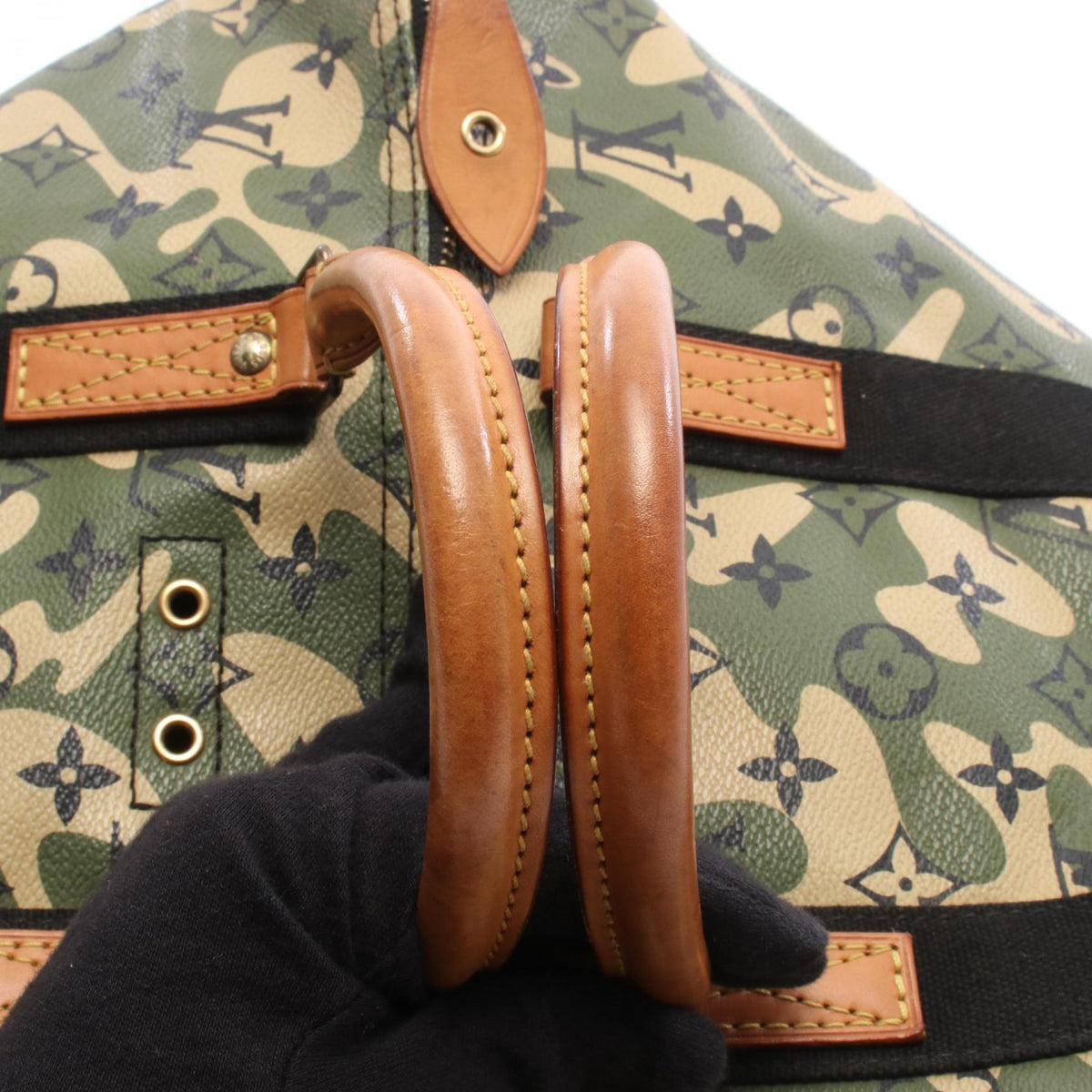 ルイ・ヴィトン LV × TM スピーディ35 モノグラモフラージュ ハンドバッグ カーキ系 ブラウン系 ブラック系 バッグ LOUIS VUITTON