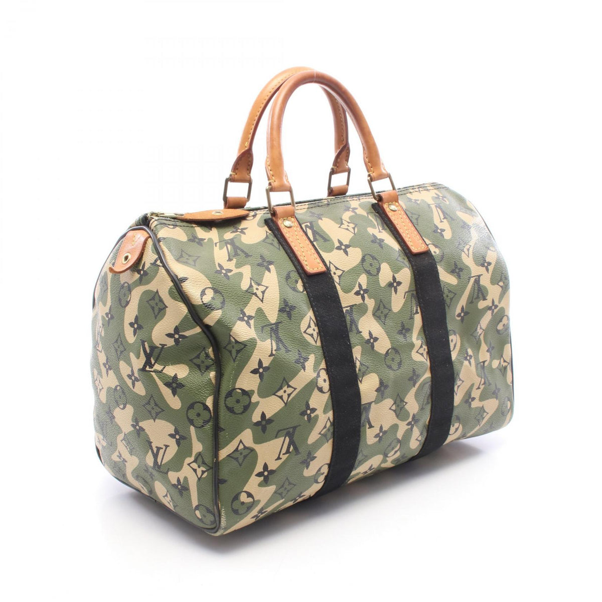 ルイ・ヴィトン LV × TM スピーディ35 モノグラモフラージュ ハンドバッグ カーキ系 ブラウン系 ブラック系 バッグ LOUIS VUITTON