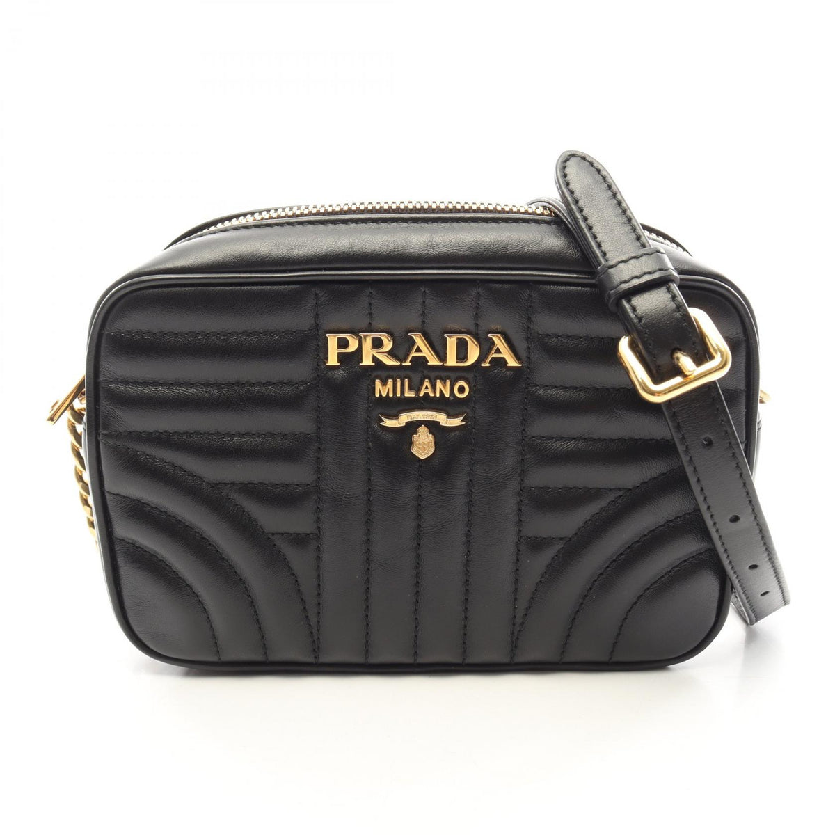 プラダ SOFT CALF IMPUN ショルダーバッグ ブラック系 バッグ PRADA