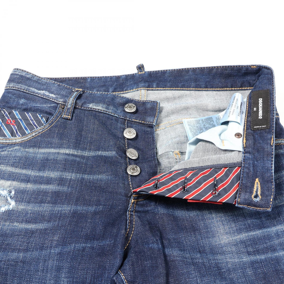 ディースクエアード Skater Jean ダメージ ウォッシュ加工 デニムパンツ ネイビー系 ボトムス DSQUARED2