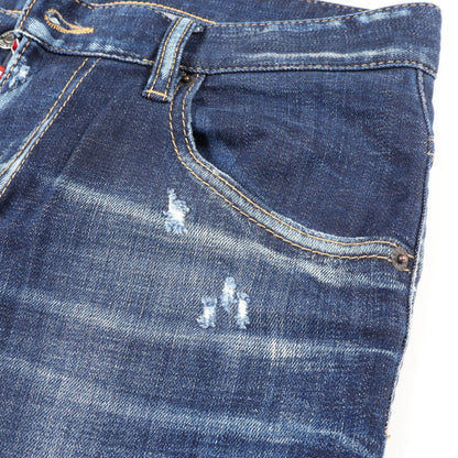 ディースクエアード Skater Jean ダメージ ウォッシュ加工 デニムパンツ ネイビー系 ボトムス DSQUARED2