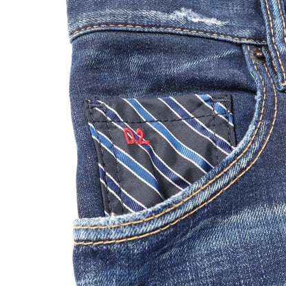 ディースクエアード Skater Jean ダメージ ウォッシュ加工 デニムパンツ ネイビー系 ボトムス DSQUARED2