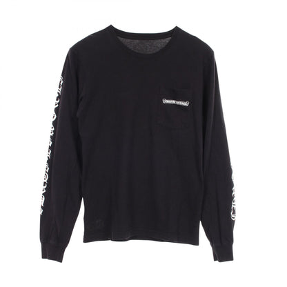 クロムハーツ スクロールラベル アームロゴ ポケット付き 長袖Tシャツ ブラック系 トップス CHROME HEARTS