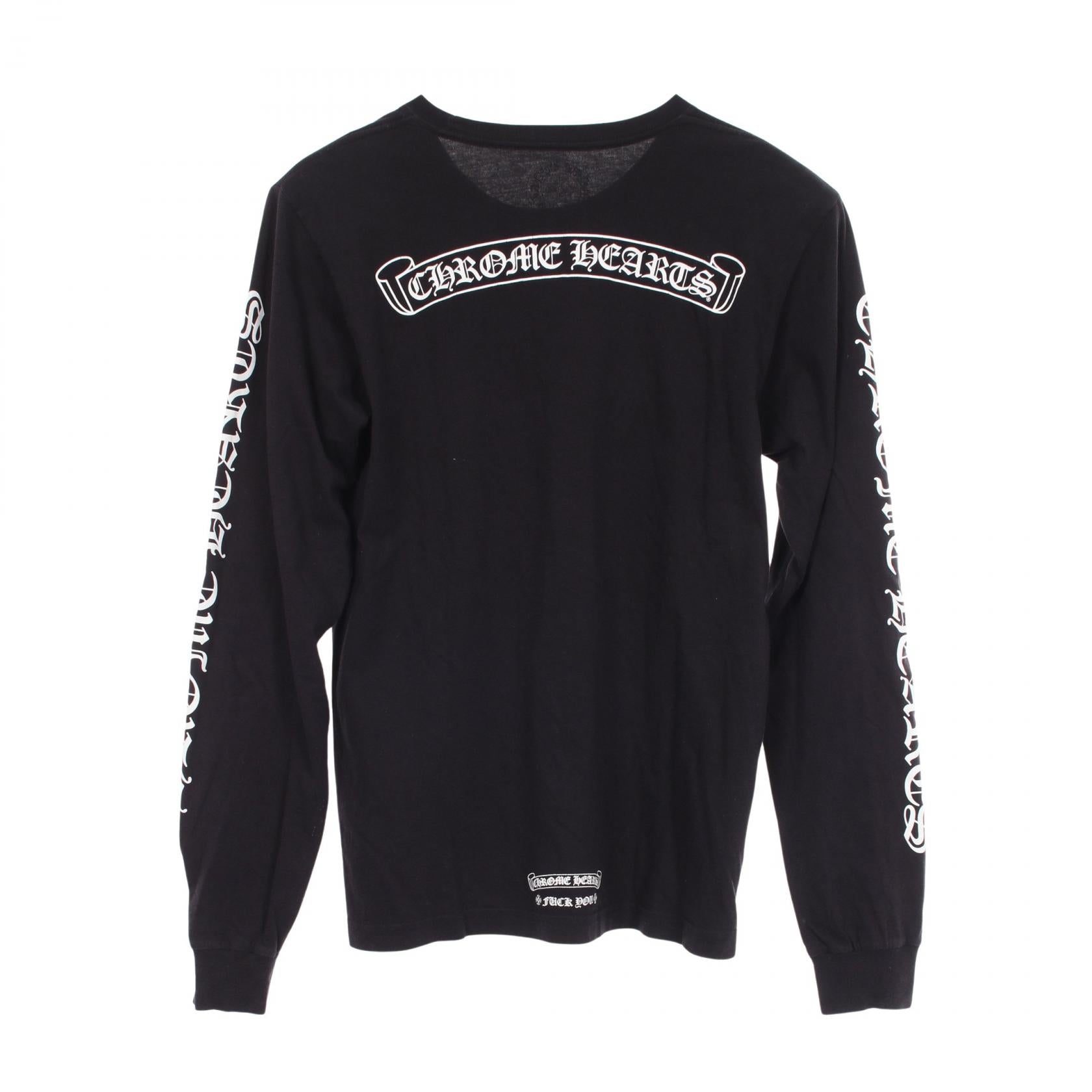 クロムハーツ スクロールラベル アームロゴ ポケット付き 長袖Tシャツ