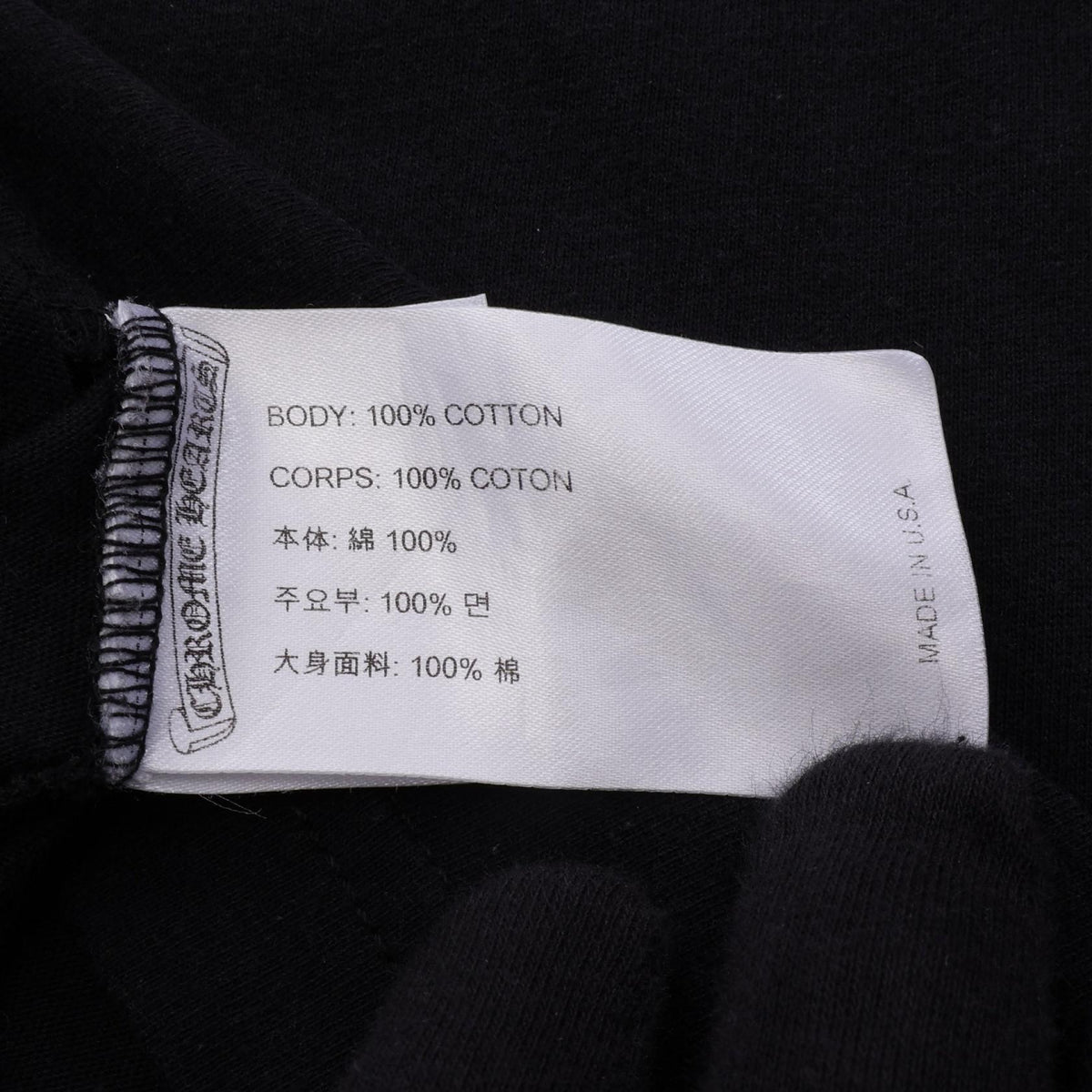 クロムハーツ スクロールラベル アームロゴ ポケット付き 長袖Tシャツ ブラック系 トップス CHROME HEARTS