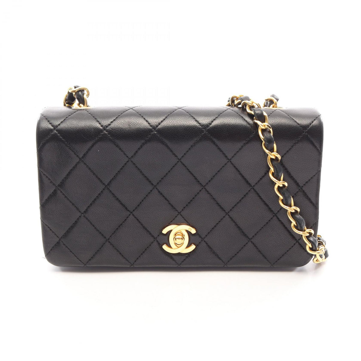 シャネル ミニマトラッセ フルフラップ ショルダーバッグ ブラック系 バッグ CHANEL