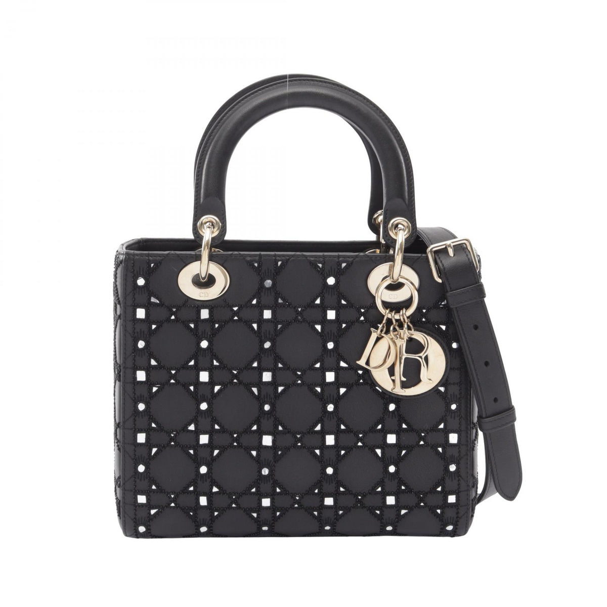 ディオール LADY DIOR レディディオール カナージュ 2WAY ハンドバッグ ブラック系 バッグ DIOR