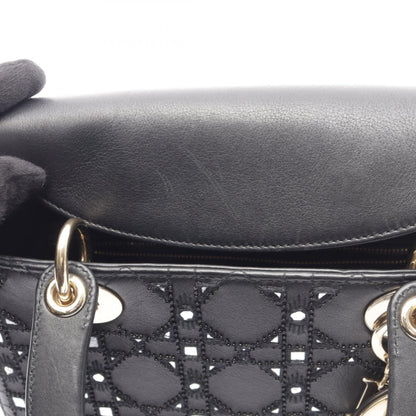 ディオール LADY DIOR レディディオール カナージュ 2WAY ハンドバッグ ブラック系 バッグ DIOR