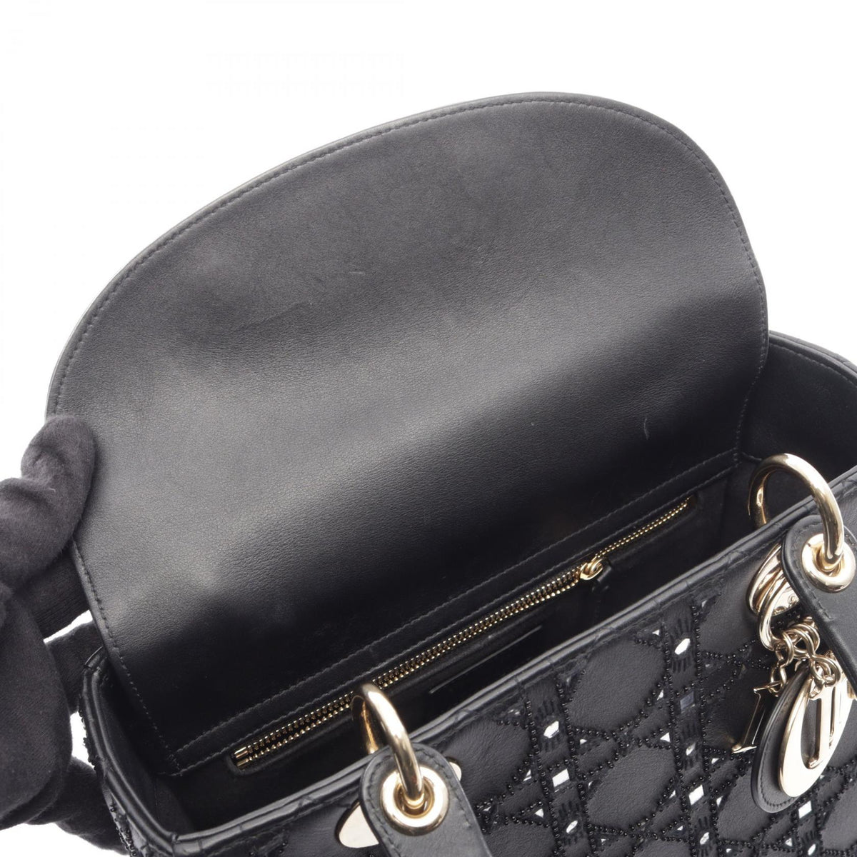 ディオール LADY DIOR レディディオール カナージュ 2WAY ハンドバッグ ブラック系 バッグ DIOR