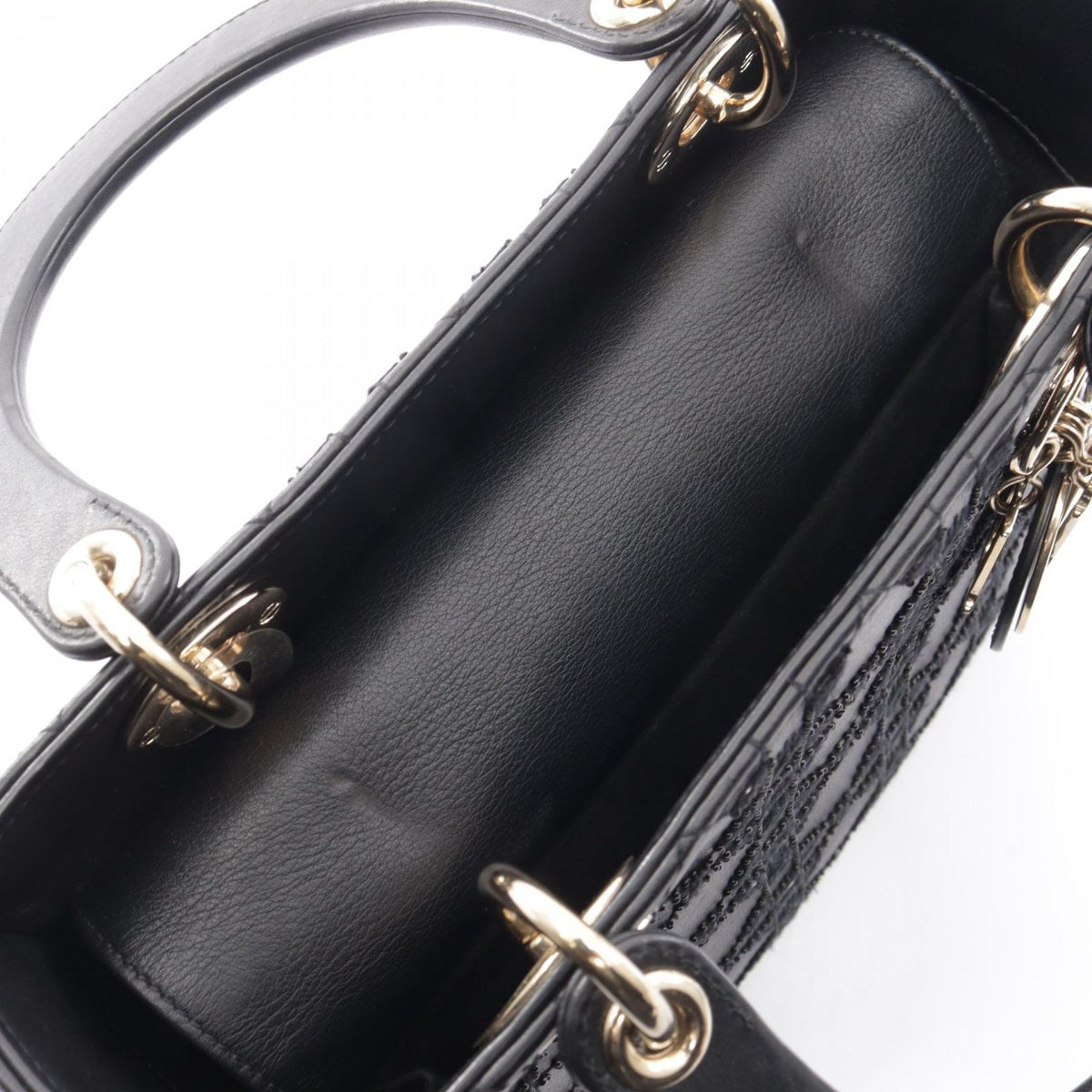 ディオール LADY DIOR レディディオール カナージュ 2WAY ハンドバッグ ブラック系 バッグ DIOR
