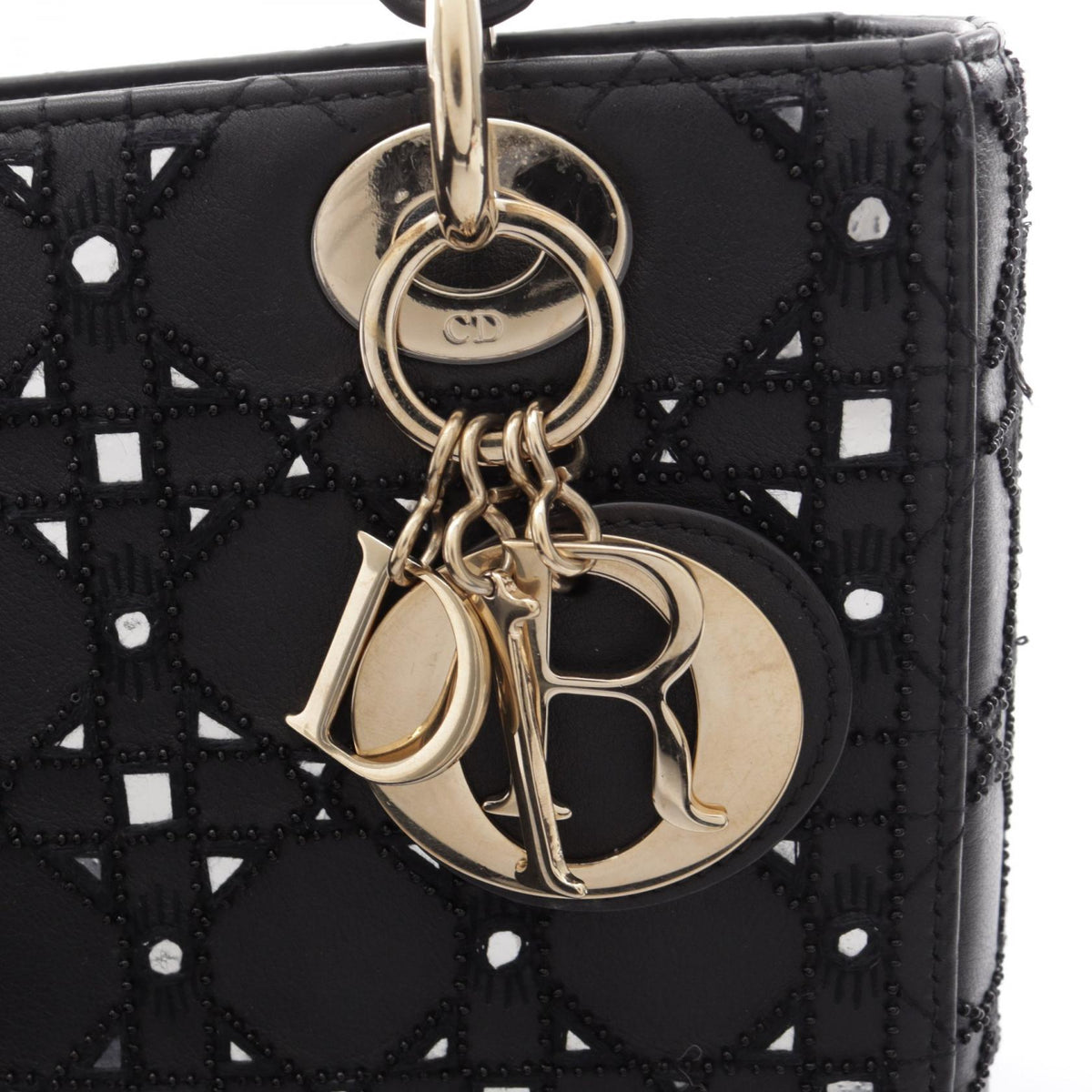 ディオール LADY DIOR レディディオール カナージュ 2WAY ハンドバッグ ブラック系 バッグ DIOR