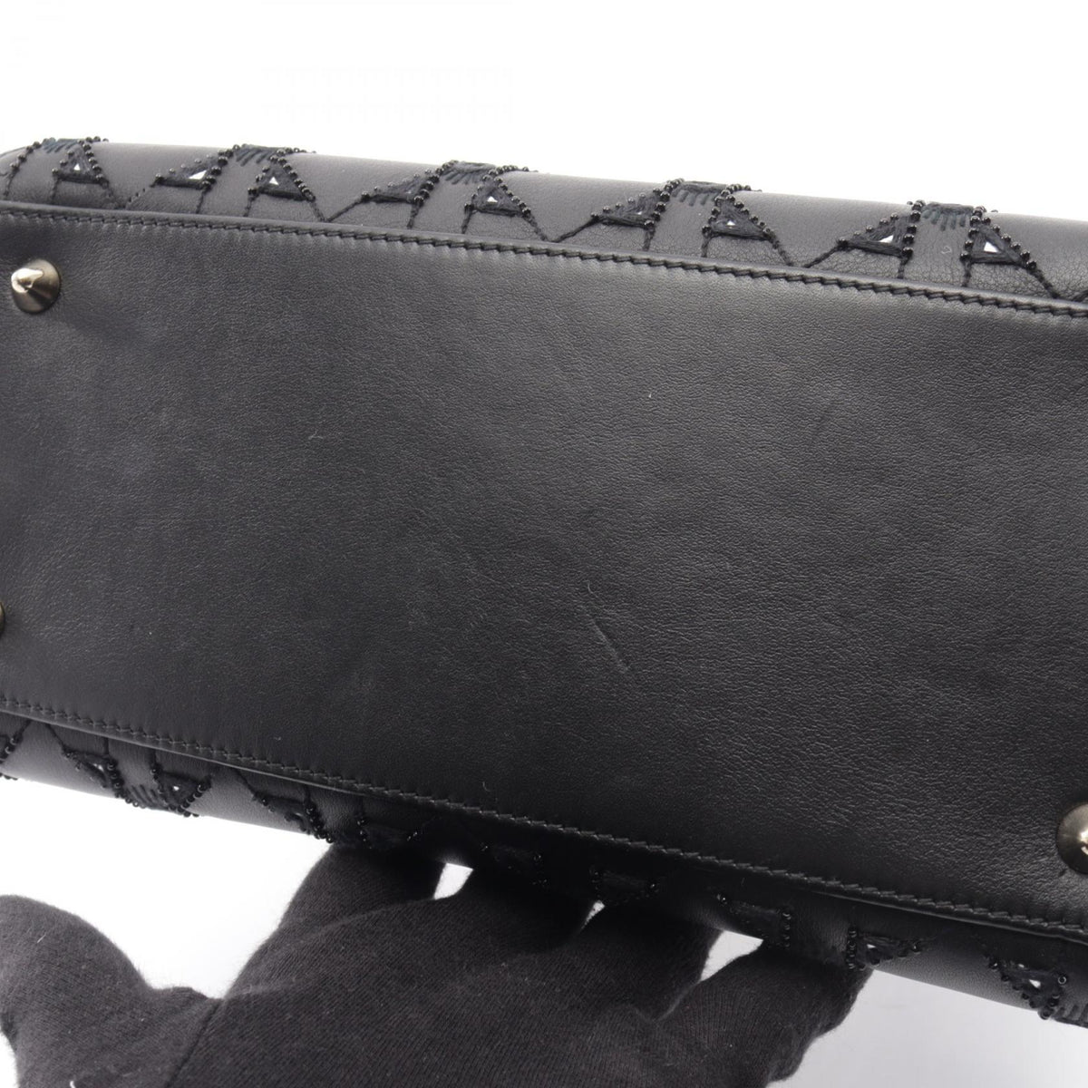 ディオール LADY DIOR レディディオール カナージュ 2WAY ハンドバッグ ブラック系 バッグ DIOR