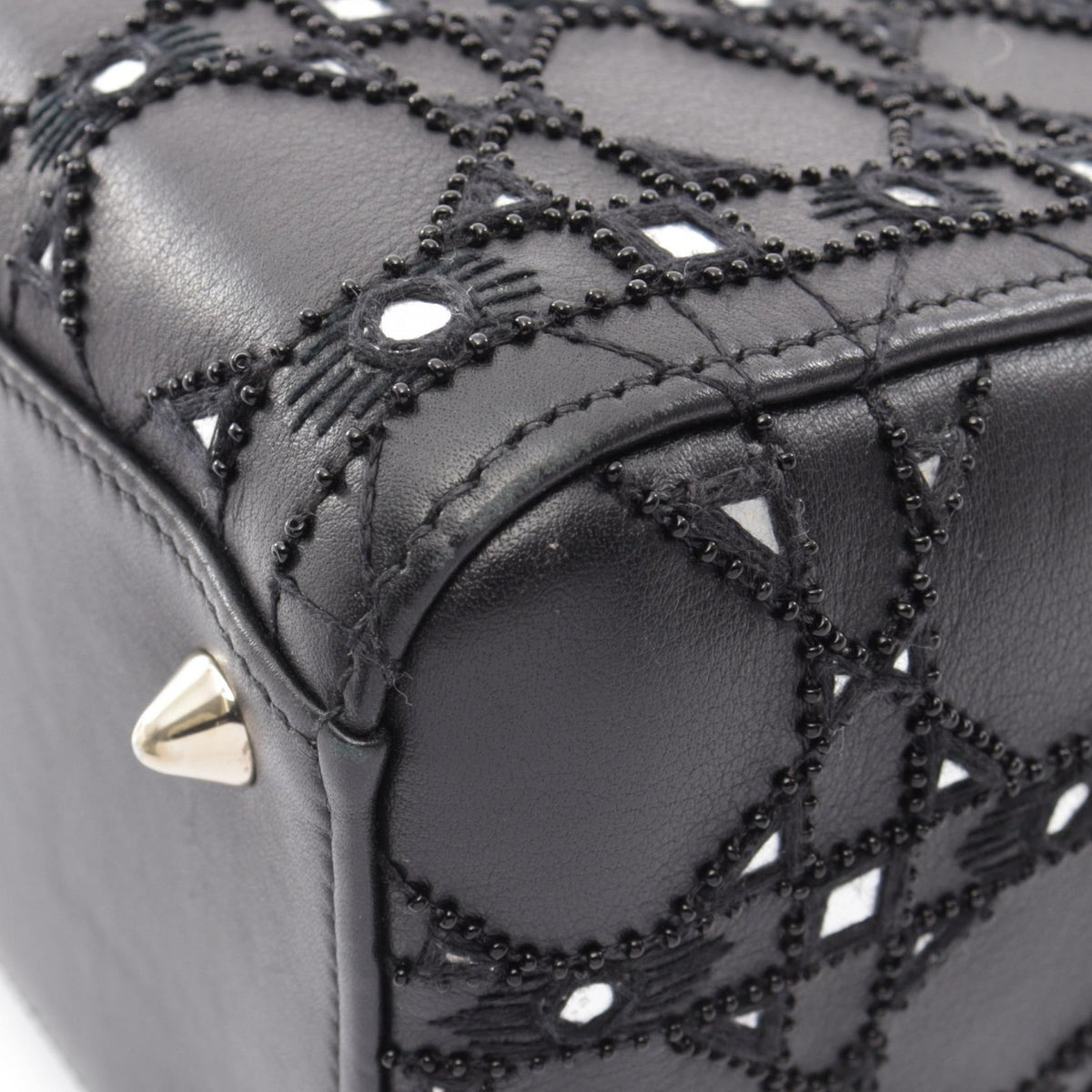 ディオール LADY DIOR レディディオール カナージュ 2WAY ハンドバッグ ブラック系 バッグ DIOR