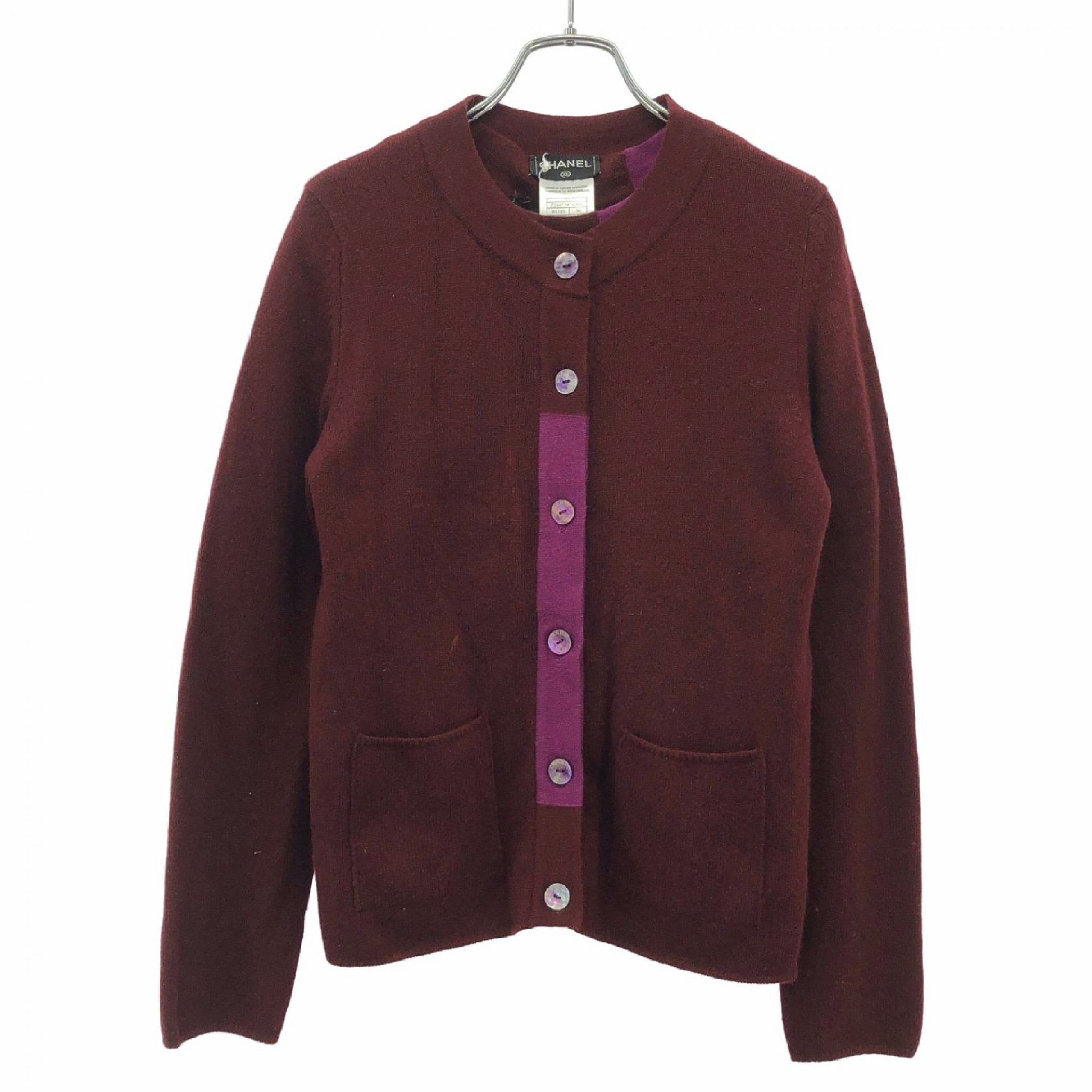 ニットセット アンサンブル カシミヤ ボルドー シャネル – RECLO