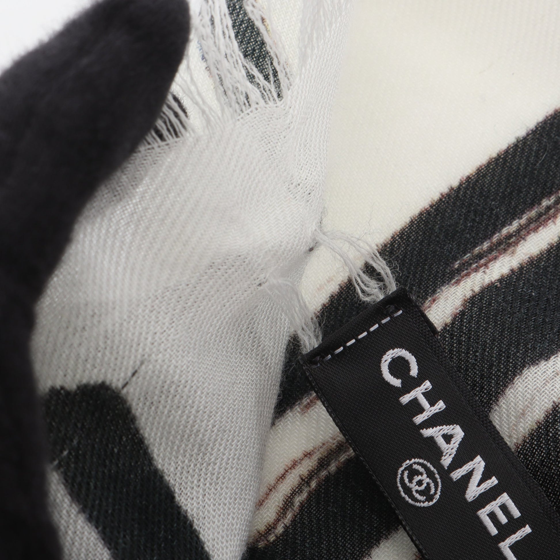 ストール ショール カシミヤ ブラック アイボリー マルチカラー シャネル 財布・小物 CHANEL