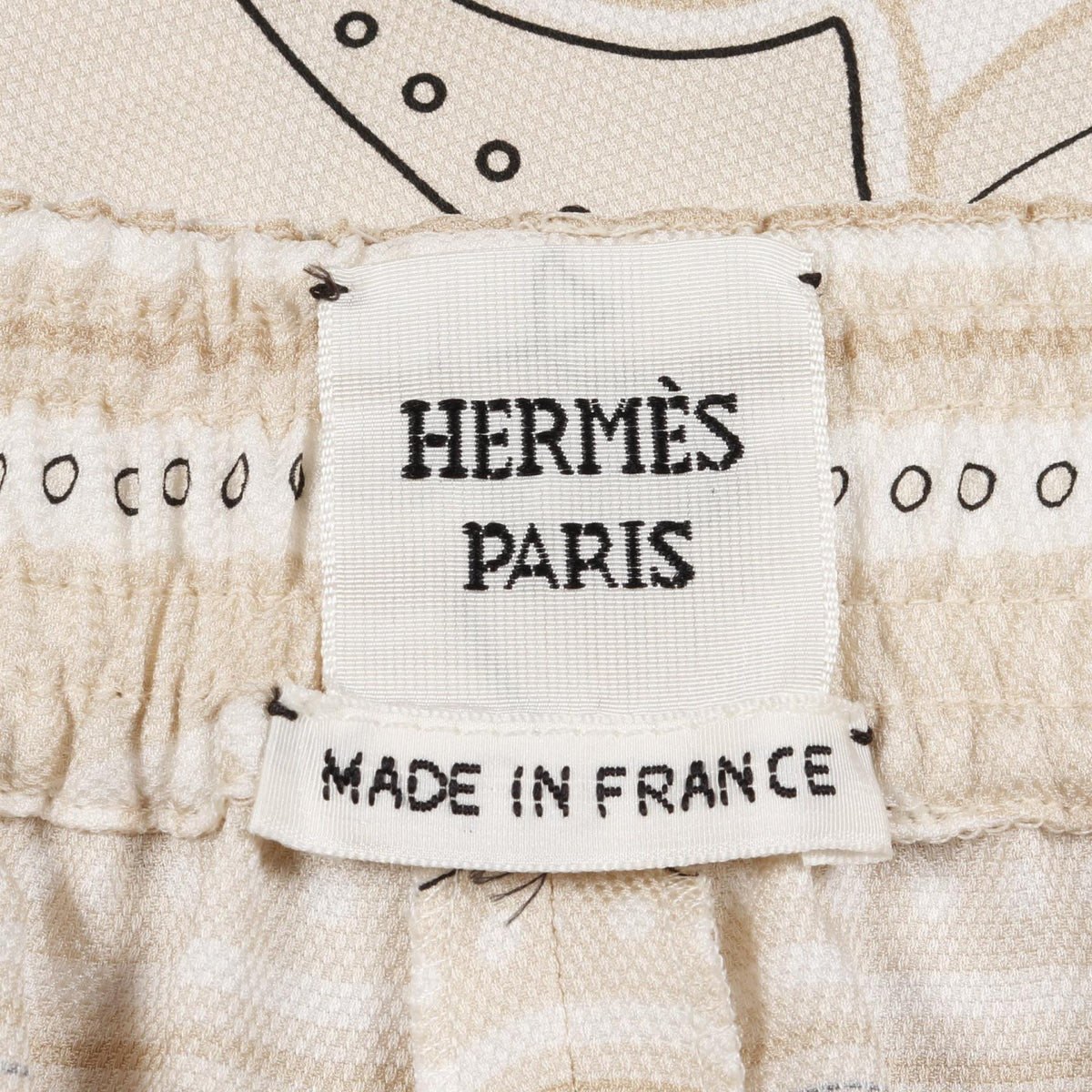 エルメス Candy Libris Bandana パンツ ベージュ系 シルク ボトムス HERMES