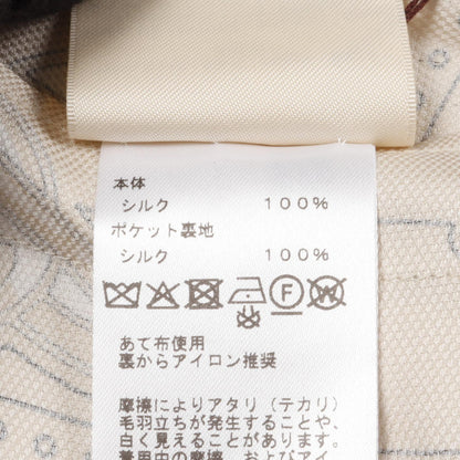 エルメス Candy Libris Bandana パンツ ベージュ系 シルク ボトムス HERMES