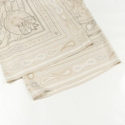 エルメス Candy Libris Bandana パンツ ベージュ系 シルク ボトムス HERMES
