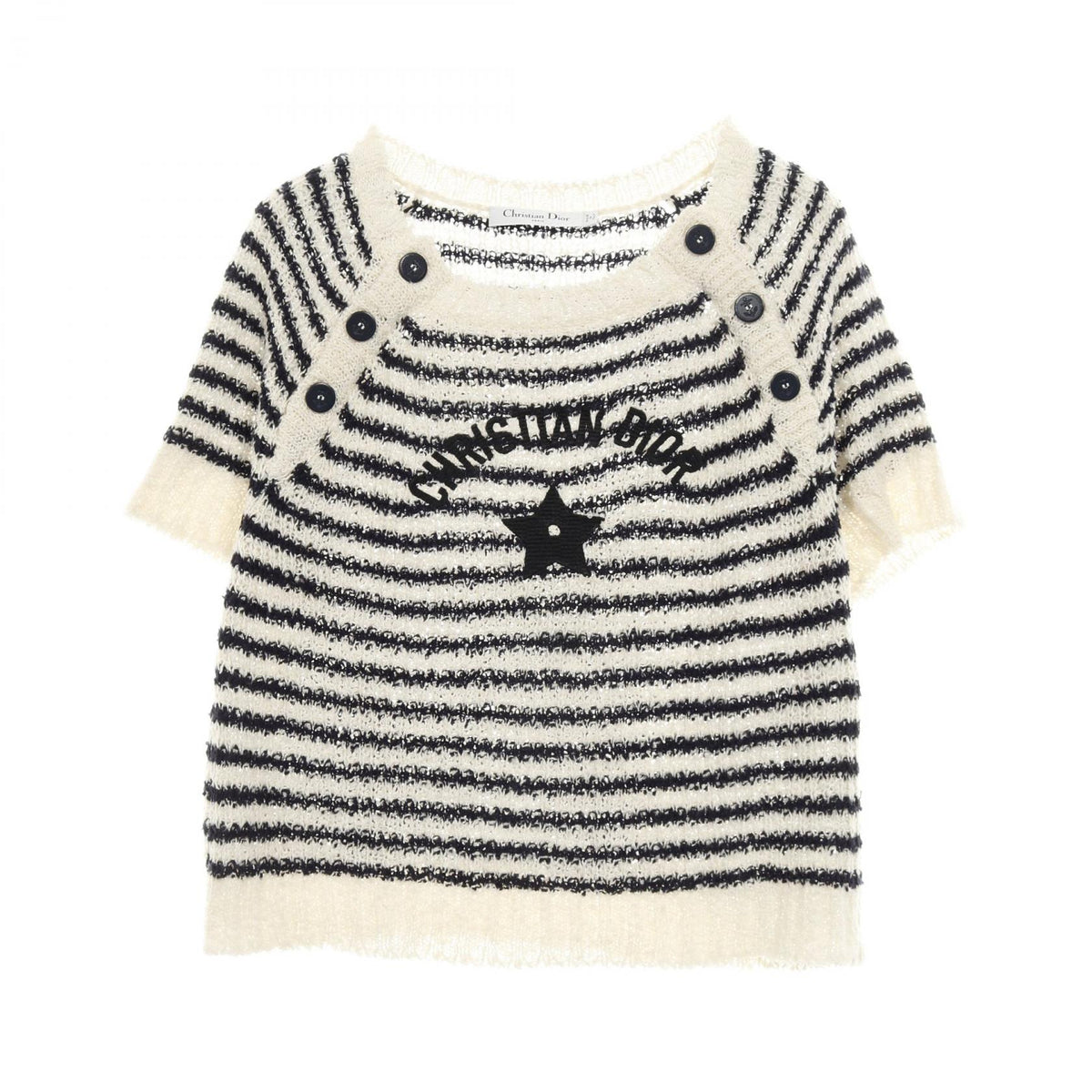ディオール Dior Marinière ニット アイボリー系 ネイビー系