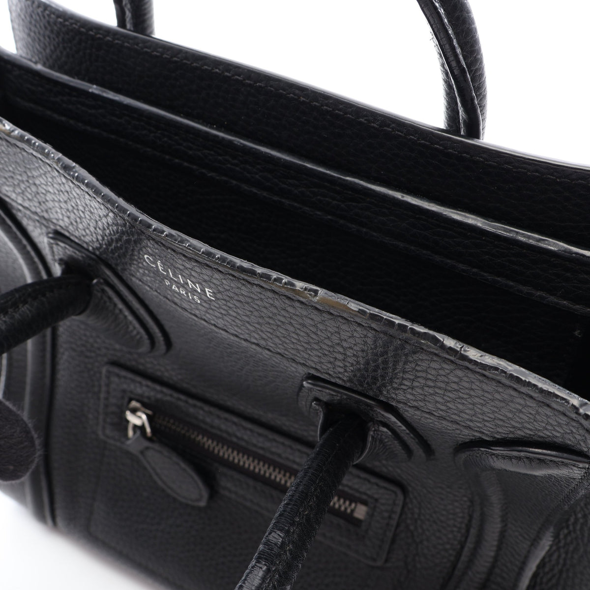 ラゲージ ナノショッパー ハンドバッグ レザー ブラック 2WAY セリーヌ バッグ CELINE