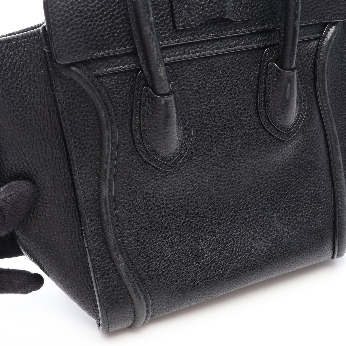 ラゲージ ナノショッパー ハンドバッグ レザー ブラック 2WAY セリーヌ バッグ CELINE