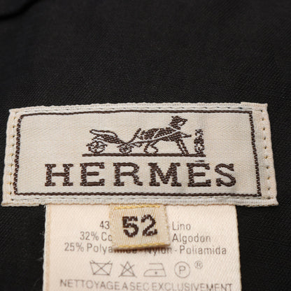 ブルゾン ジャケット リネン コットン ブラック エルメス アウター HERMES