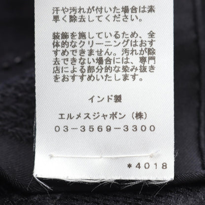 エルメス コーチング ペルル ブルーノワール ストール ネイビー系 シルク