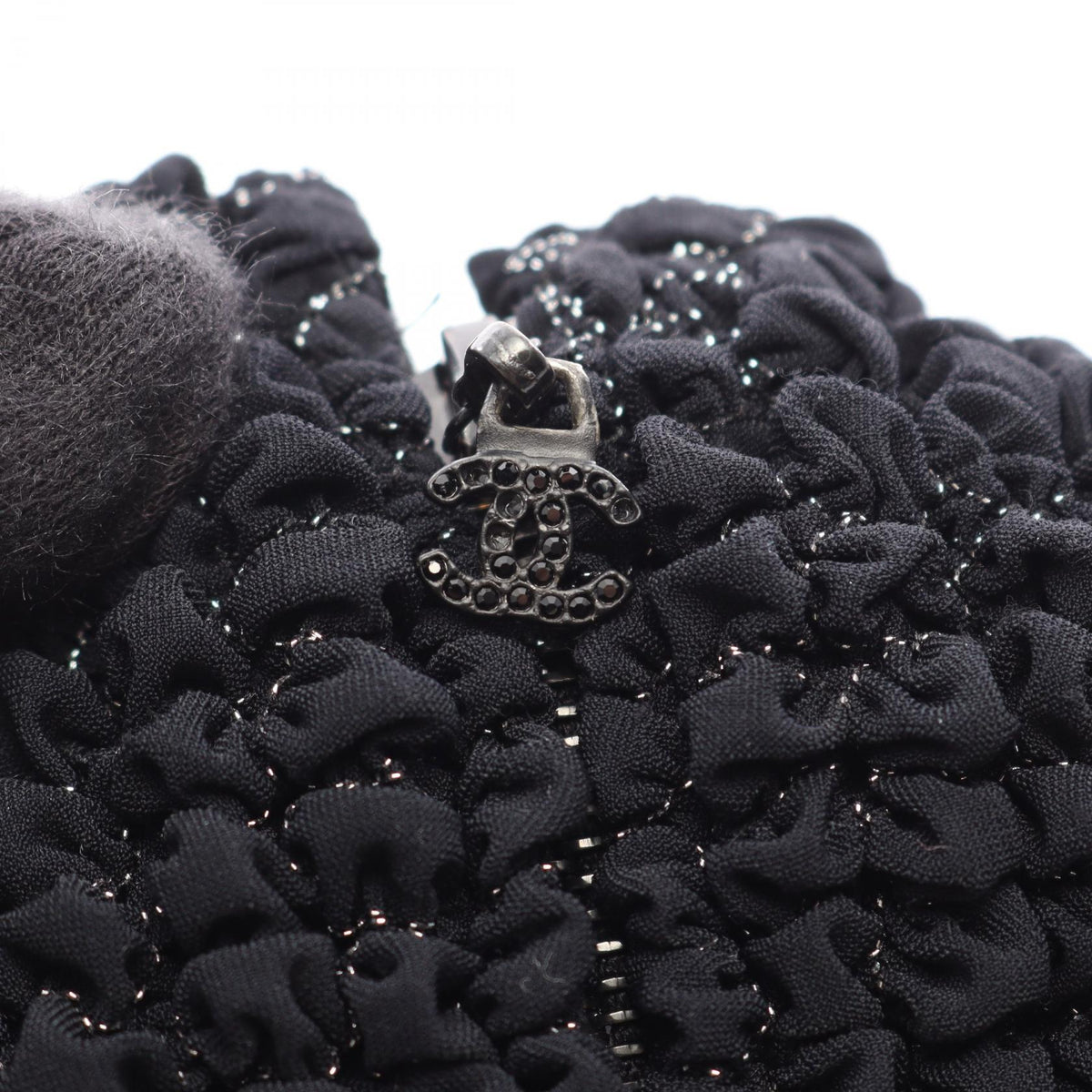 シャネル シャーリング カーディガン ブラック系 トップス CHANEL