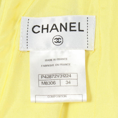 シャネル ココマークボタン ツイード スカート イエロー系 ボトムス CHANEL