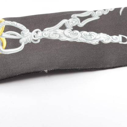 エルメス ツイリー BRIDES de GALA Applique Pique リボン スカーフ ブラック系 マルチカラー シルク 財布・小物 HERMES