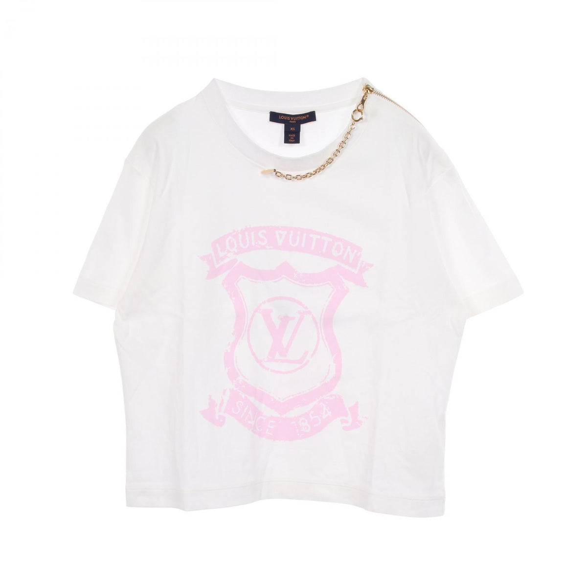 ルイ・ヴィトン LV シグネチャー ジッパー ディテール 半袖Tシャツ ホワイト系 トップス LOUIS VUITTON