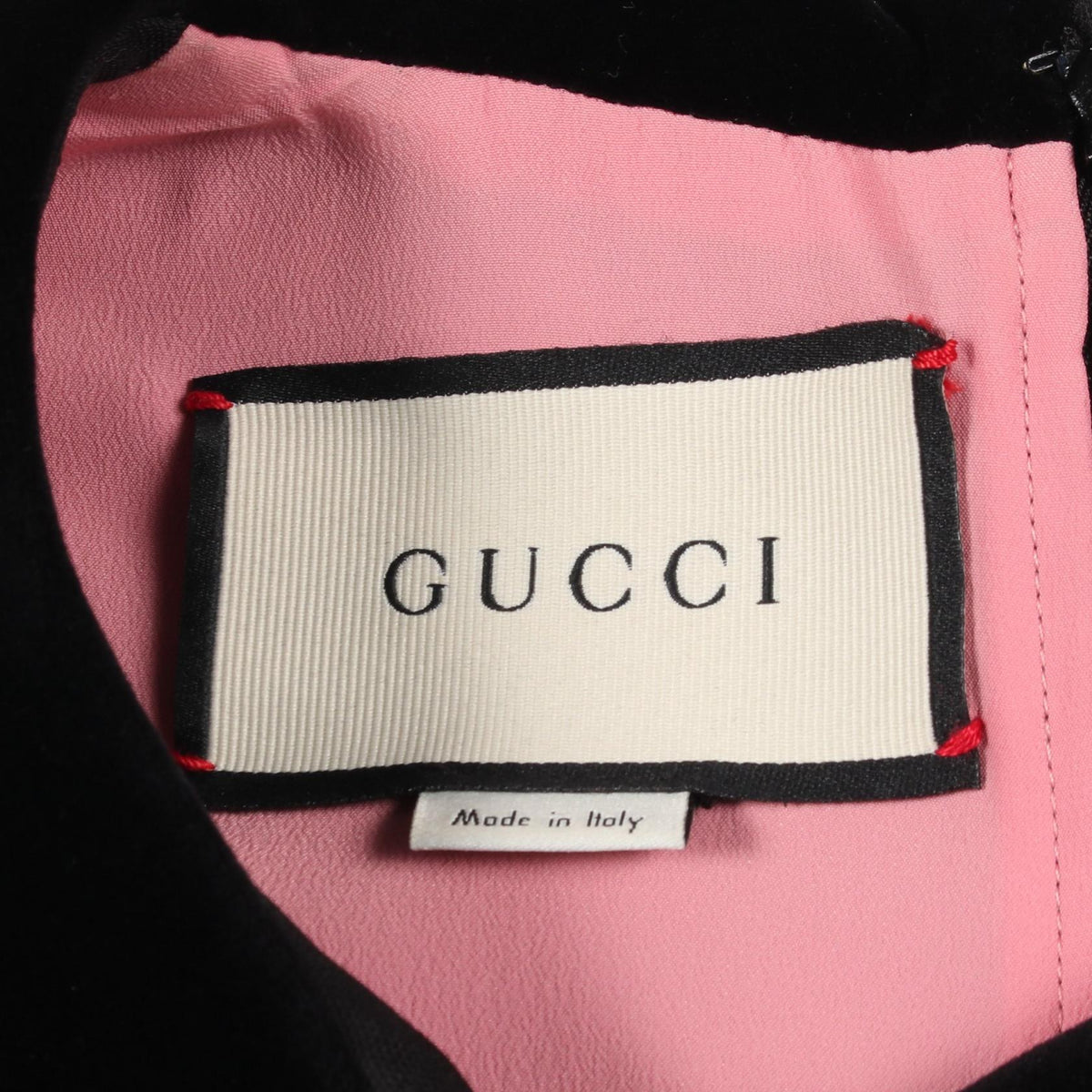 グッチ インターロッキングG パールボタン ベロア切替 レース ワンピース ブラック系 ワンピース GUCCI