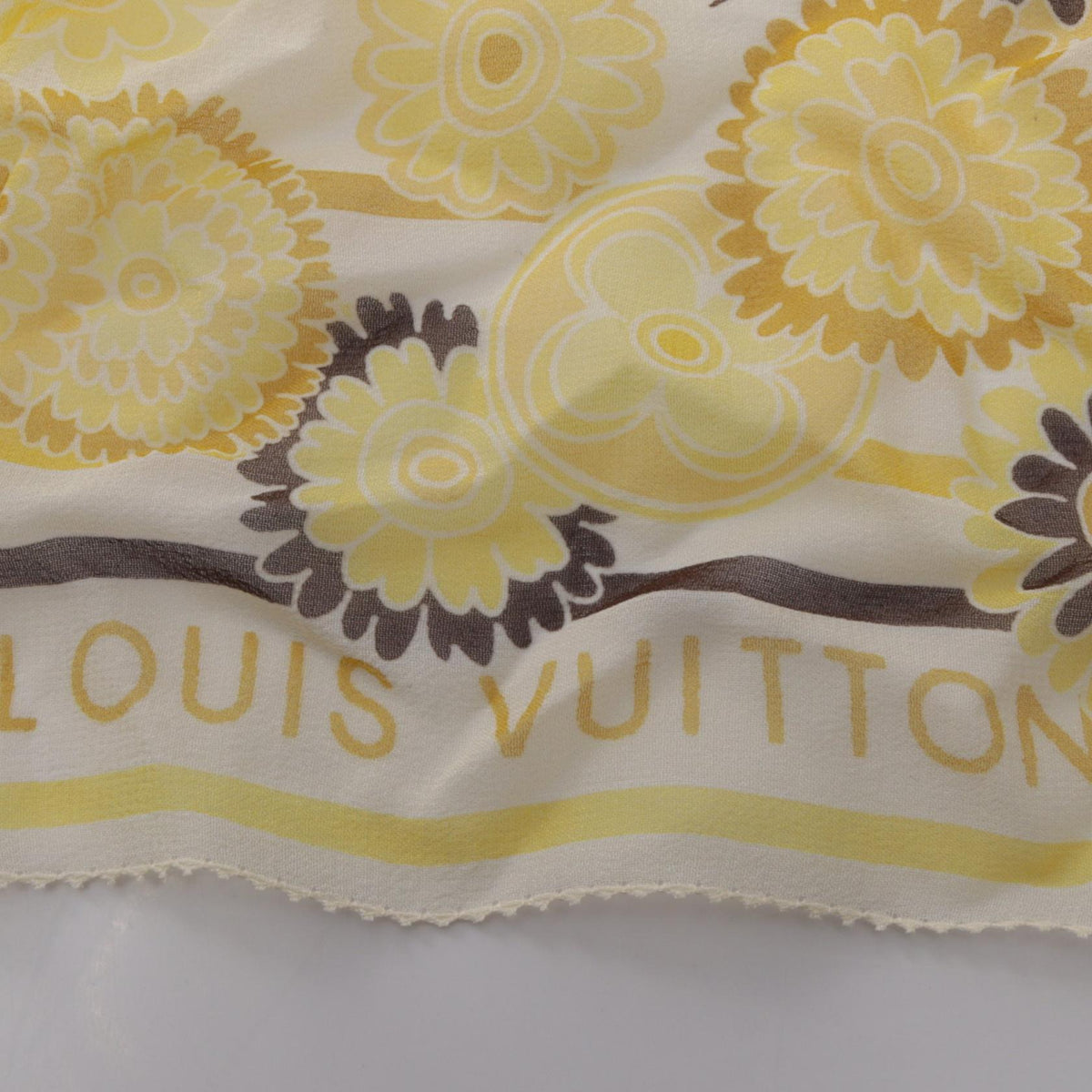 ルイ・ヴィトン フラワー スカーフ イエロー系 ブラウン系 財布・小物 LOUIS VUITTON