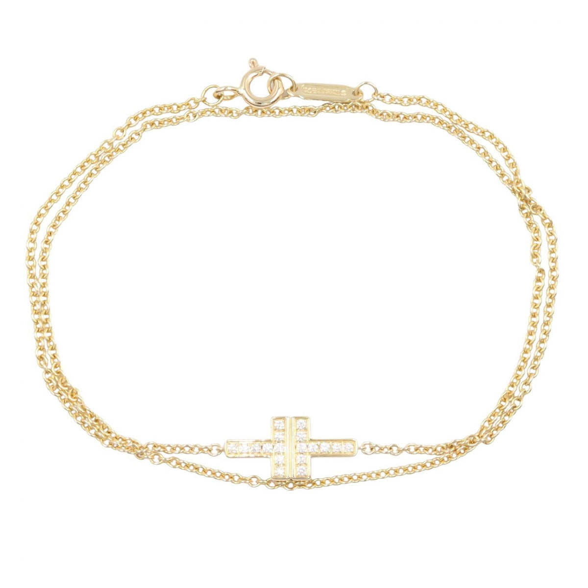 ティファニー T TWO ダブルチェーン ブレスレット ブレスレット ゴールド系 クリア系 アクセサリー TIFFANY＆CO