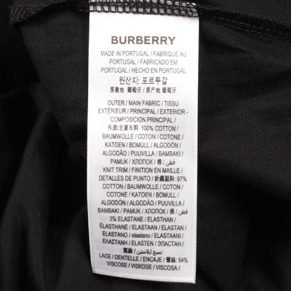 バーバリー 総レース ロゴプリント 半袖Tシャツ ブラック系 トップス BURBERRY