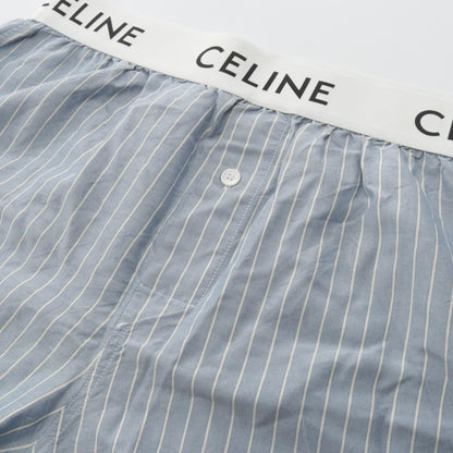 セリーヌ ストライプ パジャマショーツ パンツ ブルー系 ホワイト系 ボトムス CELINE
